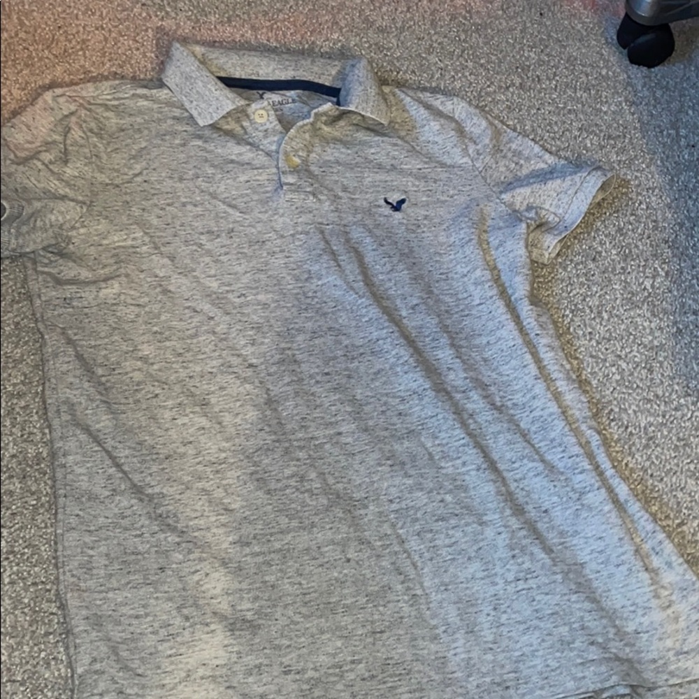 Gray American eagle polo